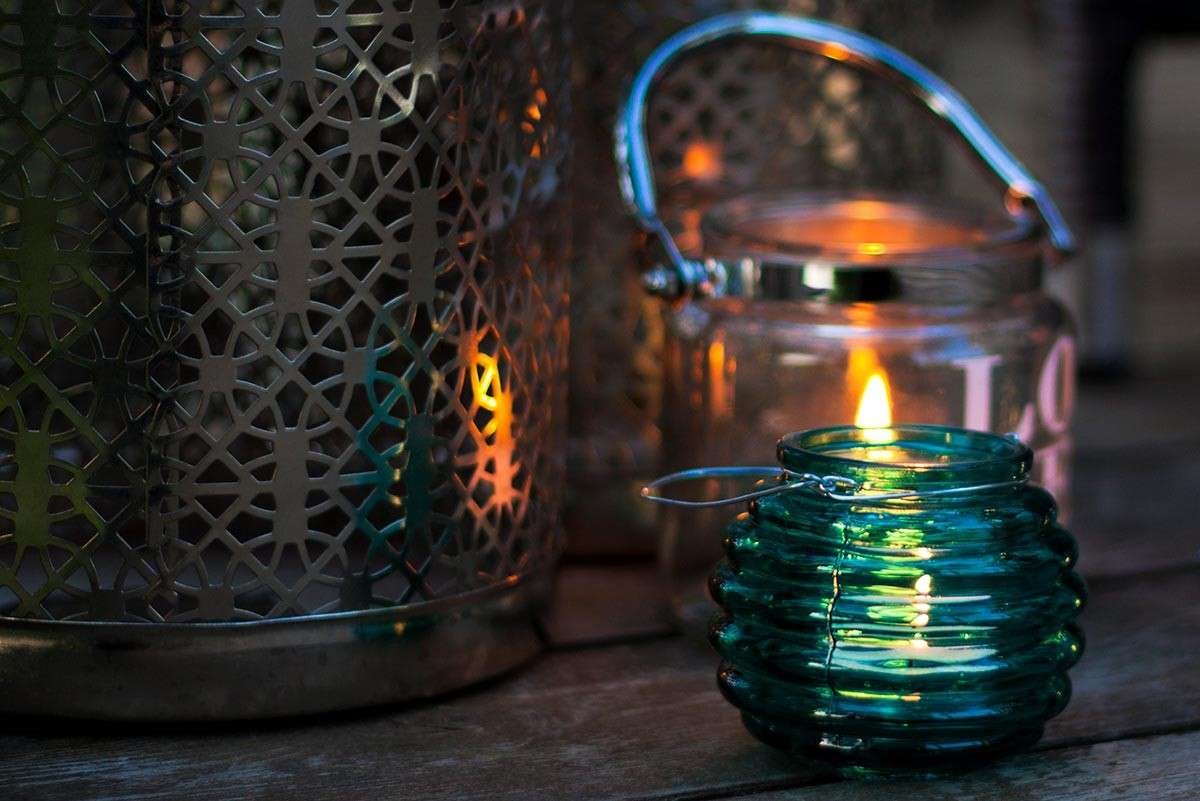 Lantern on a Lodge's Decking