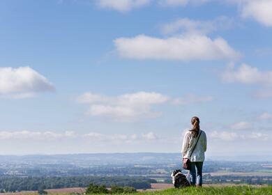 Looking west to Wales from bircher Common